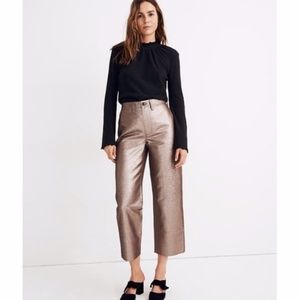 Madewell Emmett Wide-Leg Crop Pants in Metallic NW